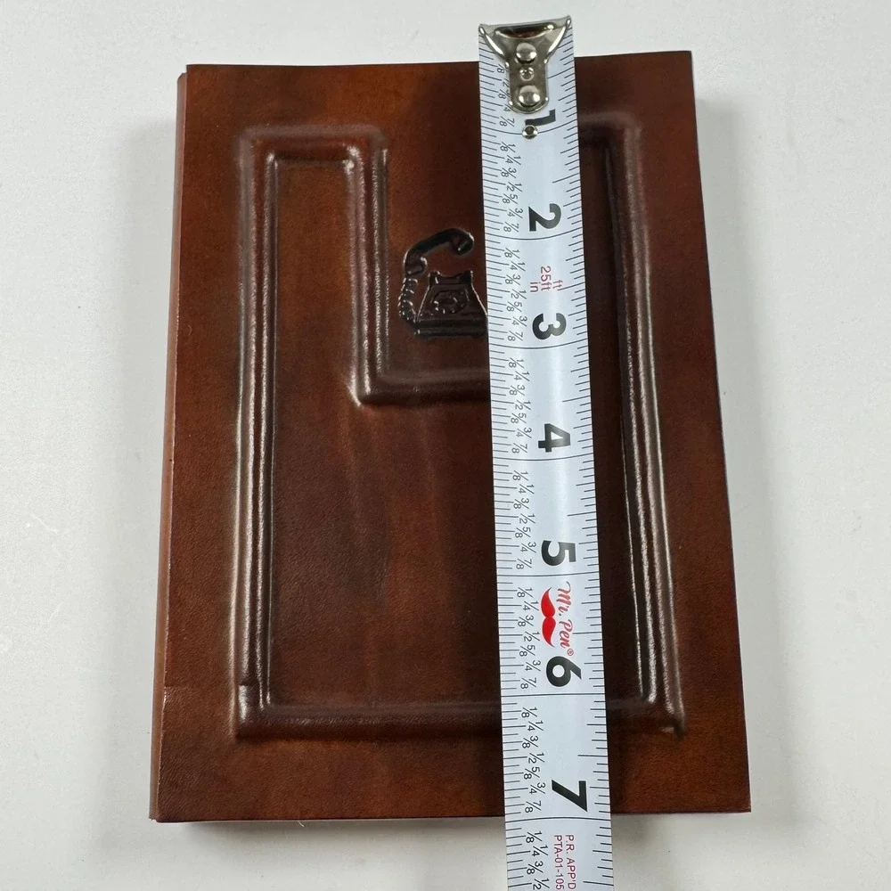 Vintage Telephone Address Book Kangaroo Italian Leather Handmade Bologna Retro